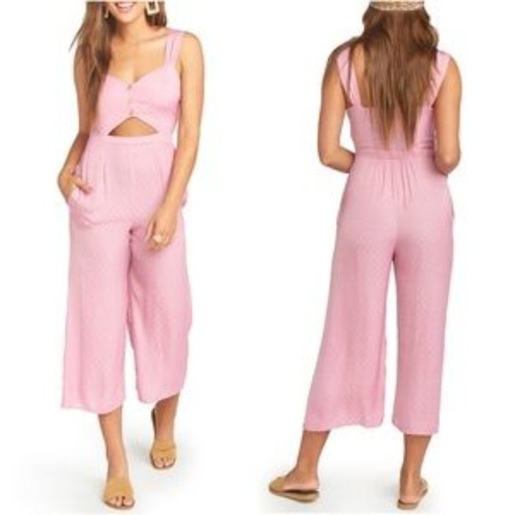 pink cropped jumpsuit